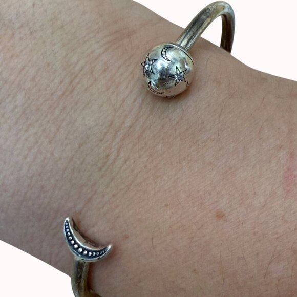 Pandora Moments Moon & Stars Open Bangle Sterling Silver 925 ALE Crescent Design - Picture 1 of 16
